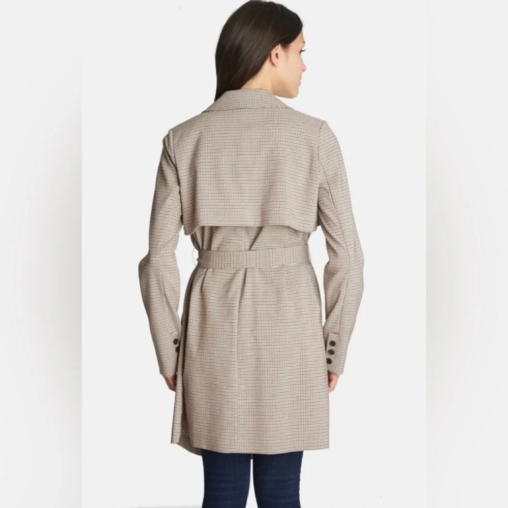 1. State Brown Tattersall Check Trench Coat
